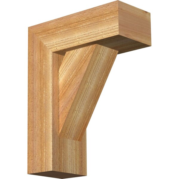 Ekena Millwork Traditional Block Rough Sawn Bracket w/ Offset Brace, Western Red Cedar, 6"W x 14"D x 18"H BKT0604X14X18TRA05RWR - main